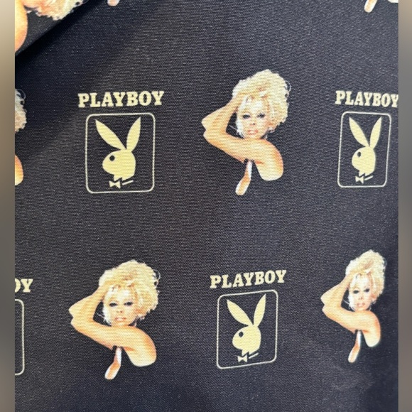 Vintage Playboy Pamela Anderson Short Sleeve Button Down Shirt Size XL - Picture 5 of 12